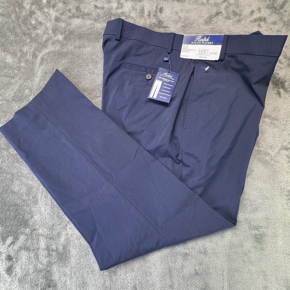 Ralph Lauren Comfort Flex Flat Front Dress Pants Expandable Waist‎ 40x30 - Picture 1 of 8